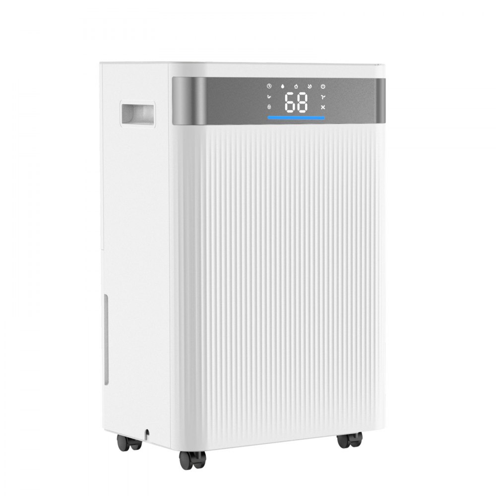 VEVOR 52 Pints Dehumidifier for Home & Basement, Drain Hose for Commercial & Industrial Use, Smart Humidity Control, Low Noise for Large Rooms, Warehouses, Bedrooms & Storage, Large Coverage,White