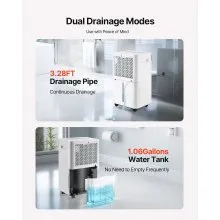 52 Pints Dehumidifier for Home and Basement Smart Humidity Low Noise for Room