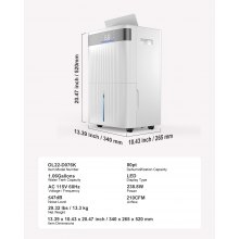 80 Pints Dehumidifier for Home and Basement Smart Humidity Low Noise for Room
