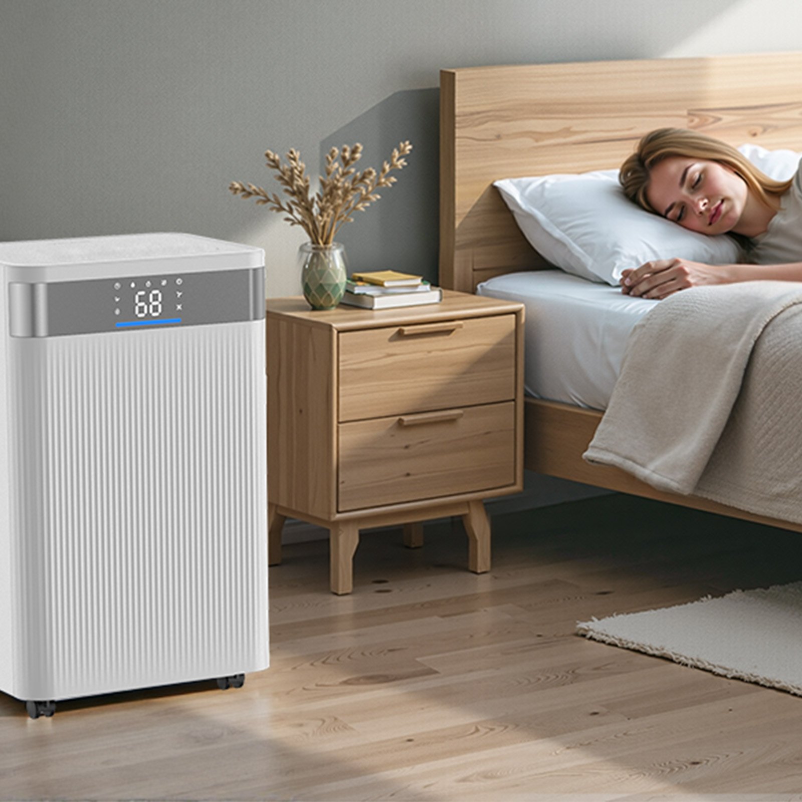 VEVOR 35 Pints Dehumidifier for Home & Basement, Drain Hose for Commercial & Industrial Use, Smart Humidity Control, Low Noise for Large Rooms, Warehouses, Bedrooms & Storage, Large Coverage,White