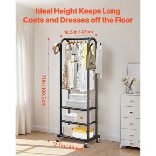 VEVOR VEVOR Perchero con ruedas para ropa, barra para colgar y
