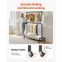 VEVOR Clothes Rack, Rolling Clothing Garment Rack with Adjustable Crossbar and Side Hooks, 68 kg Load Capacity, Heavy Duty Carbon Steel Clothing Racks with Wheels for Bedroom, Laundry, Living Room