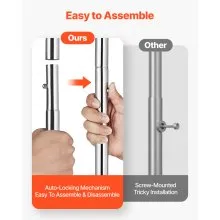 VEVOR Clothes Rack, Rolling Clothing Garment Rack with 2 Hanging Rods and 2 Storage Shelves, 264 lbs Load Capacity, Adjustable Height Carbon Steel Clothing Racks for Bedroom, Laundry, Living Room