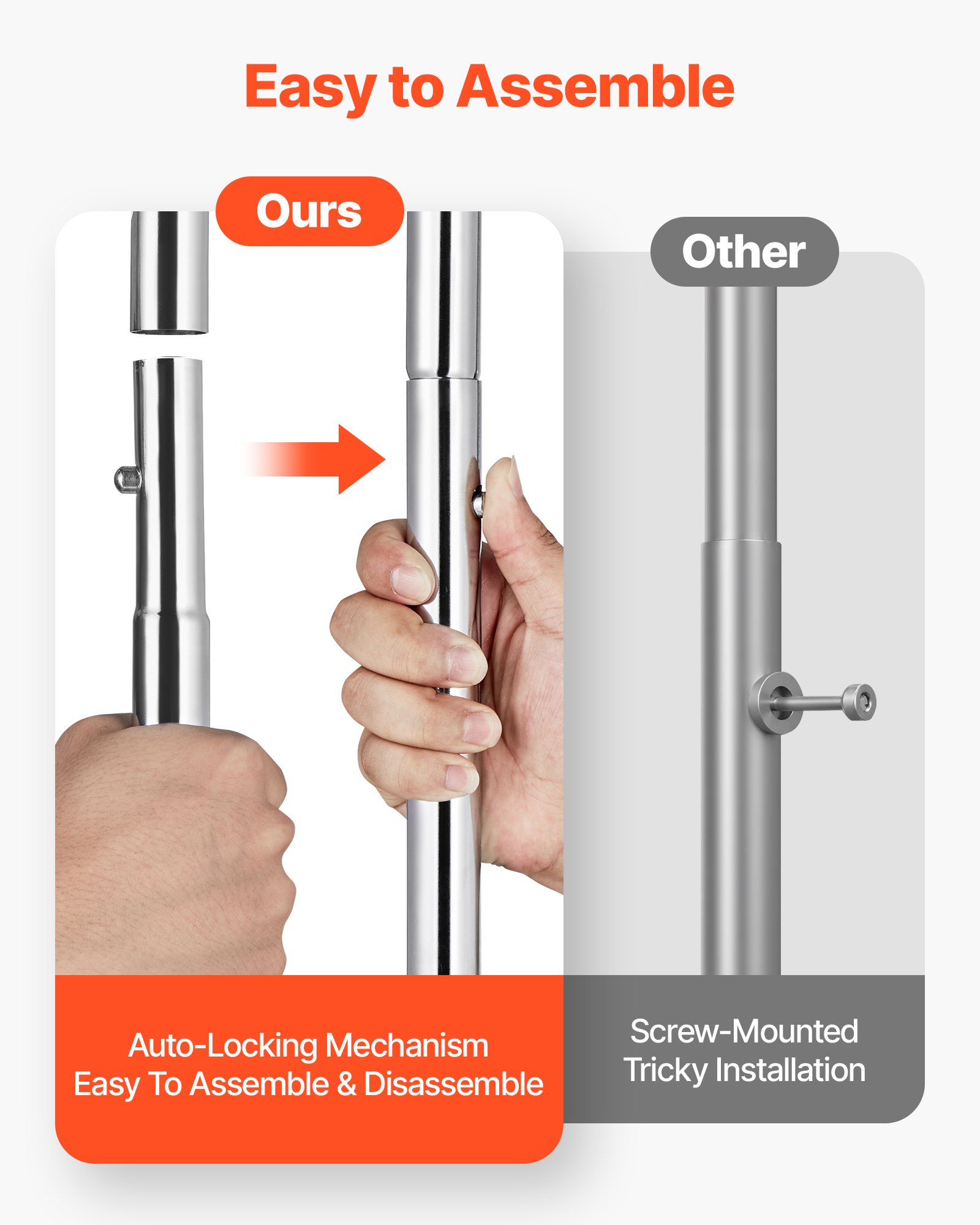 VEVOR Clothes Rack, Rolling Clothing Garment Rack with 2 Hanging Rods and 2 Storage Shelves, 264 lbs Load Capacity, Adjustable Height Carbon Steel Clothing Racks for Bedroom, Laundry, Living Room