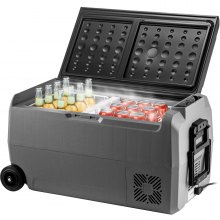 VEVOR Portable Car Freezer, 36L Portable Refrigerator Freezer, Dual Storage Zone Camping Freezer, -4℉~50℉ 12 Volt Fridge Freezer, Car Freezer for Car and Home Use, DC 12/24V, AC 100-240V, USB Port