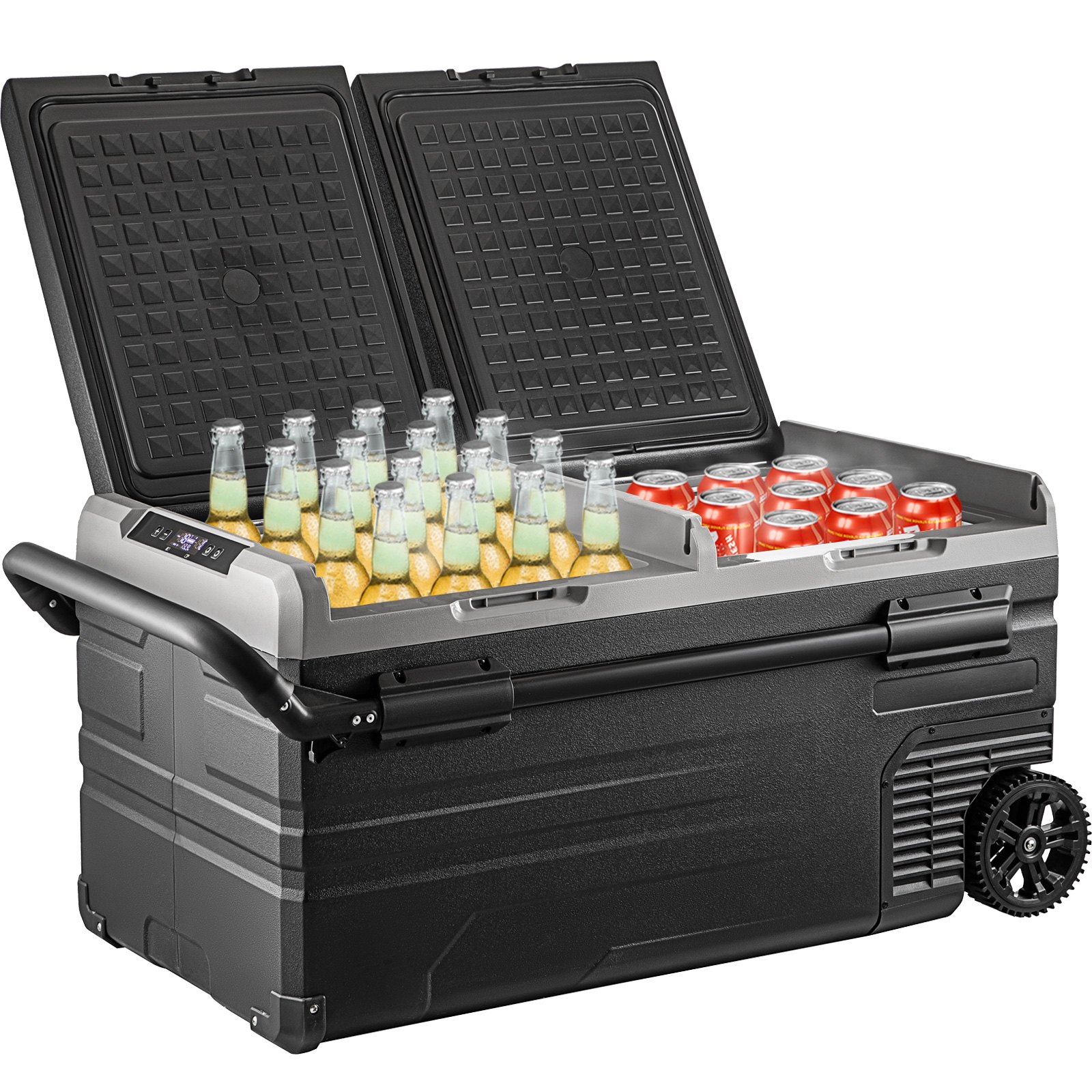 Portable Car Freezer, 100 Quart Portable Refrigerator Freezer, 95L Dual Storage Zone Camping Freezer, -4℉~68℉ 12 Volt Fridge Freezer, Car Freezer for Car and Home Use, DC 12/24V, AC 100-240V Portable Car Freezer, 100 Quart Portable Refrigerator Freezer, 95L Dual Storage Zone Camping Freezer, -4℉~68℉ 12 Volt Fridge Freezer, Car Freezer for Car and Home Use, DC 12/24V, AC 100-240V