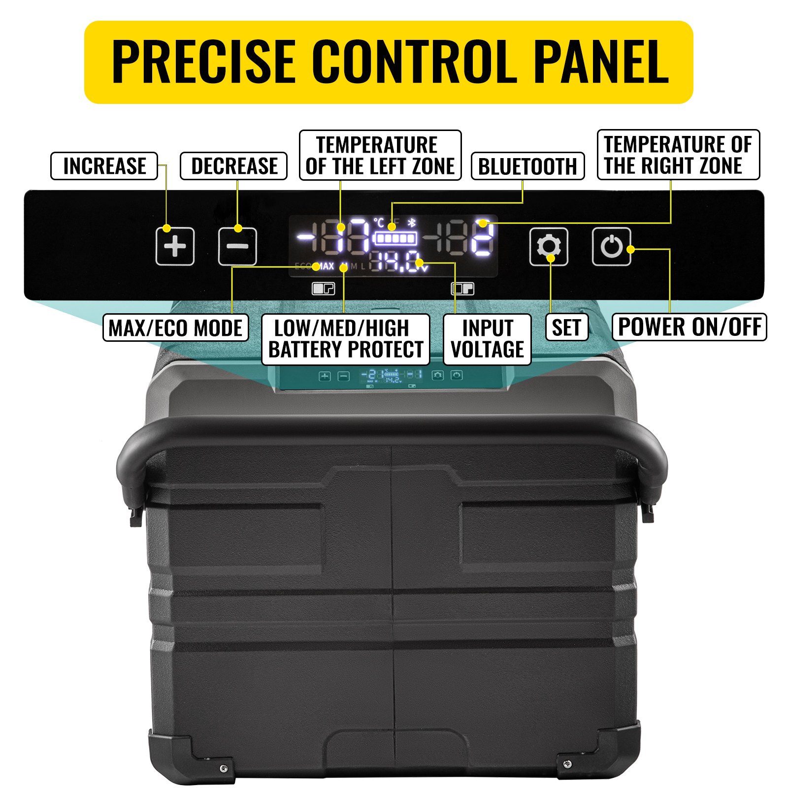 Portable Car Freezer, 100 Quart Portable Refrigerator Freezer, 95L Dual Storage Zone Camping Freezer, -4℉~68℉ 12 Volt Fridge Freezer, Car Freezer for Car and Home Use, DC 12/24V, AC 100-240V Portable Car Freezer, 100 Quart Portable Refrigerator Freezer, 95L Dual Storage Zone Camping Freezer, -4℉~68℉ 12 Volt Fridge Freezer, Car Freezer for Car and Home Use, DC 12/24V, AC 100-240V