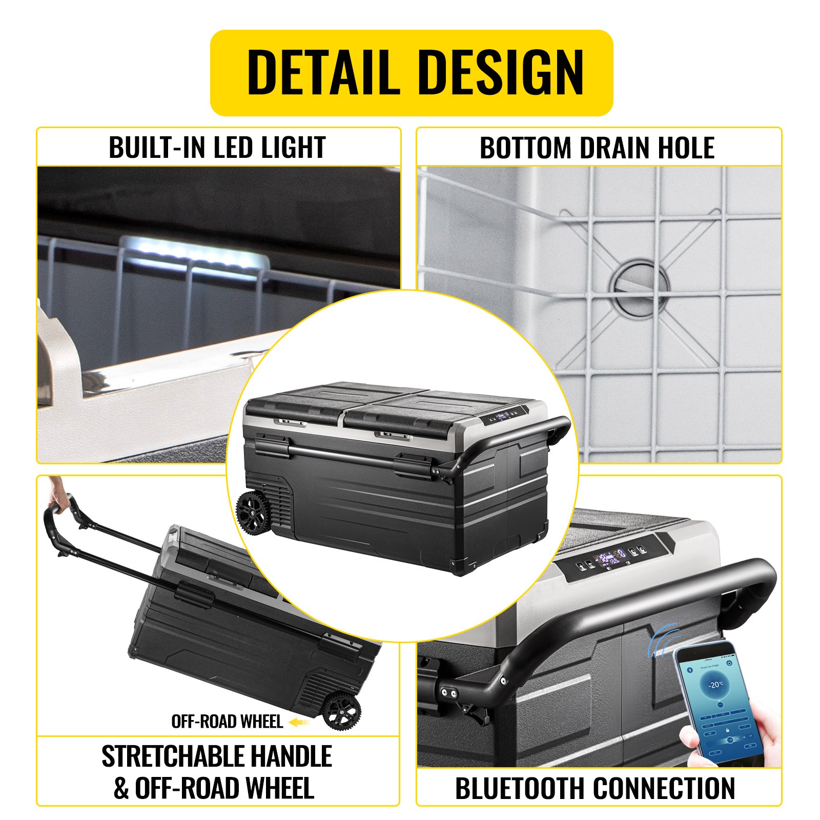 Portable Car Freezer, 100 Quart Portable Refrigerator Freezer, 95L Dual Storage Zone Camping Freezer, -4℉~68℉ 12 Volt Fridge Freezer, Car Freezer for Car and Home Use, DC 12/24V, AC 100-240V Portable Car Freezer, 100 Quart Portable Refrigerator Freezer, 95L Dual Storage Zone Camping Freezer, -4℉~68℉ 12 Volt Fridge Freezer, Car Freezer for Car and Home Use, DC 12/24V, AC 100-240V