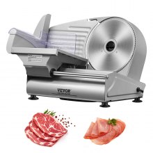 VEVOR Meat Slicer, 180W Electric Deli Food Slicer with 7.5" SUS420 Stainless Steel Blade and Blade Guard, 0 - 0.6 inch Adjustable Thickness for Home Use, Easy to Clean, Cut Meat, Bread, Ham and Cheese