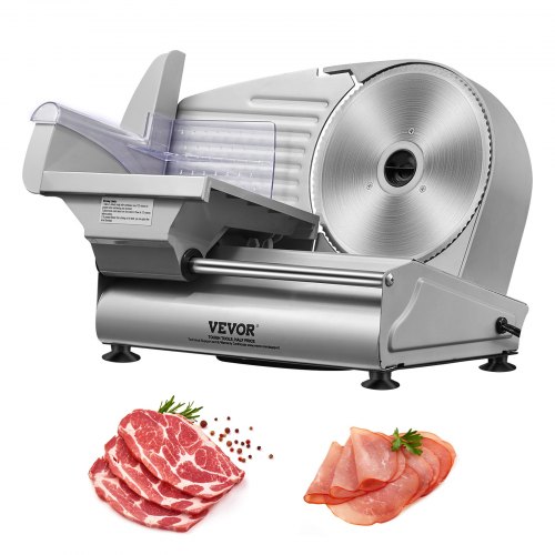 VEVOR Meat Slicer, 180W Electric Deli Food Slicer with 7.5" SUS420 Stainless Steel Blade and Blade Guard, 0 - 0.6 inch Adjustable Thickness for Home Use, Easy to Clean, Cut Meat, Bread, Ham and Cheese
