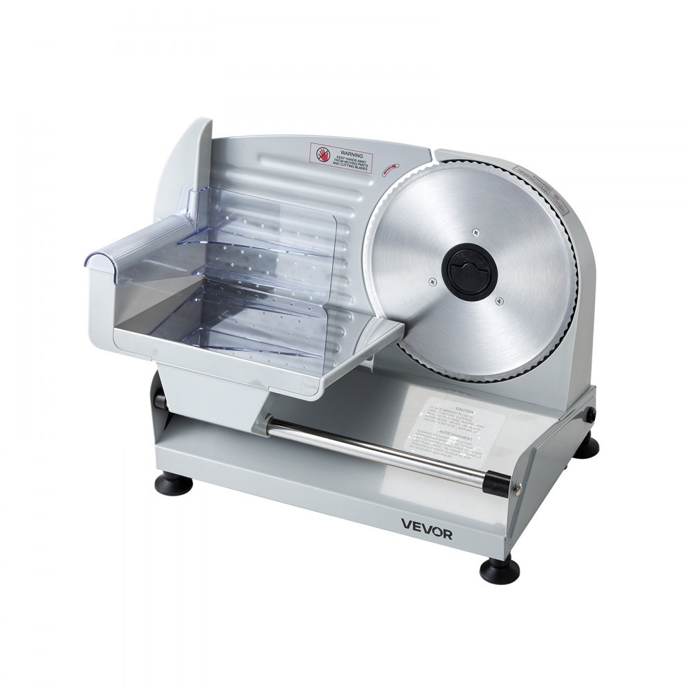 VEVOR Meat Slicer, Electric Deli Slicer with 190mm SUS420 Blade & 0-15mm Adjustable Thickness, 200W Home Food-Slicer for Frozen Meat, Ham, Baguett, Steak
