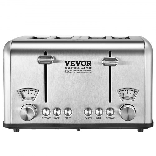 VEVOR Retro Stainless Steel Toaster, Slice, 1625W Extra
