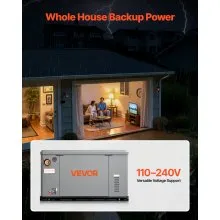 VEVOR Standby Generator, Dual Fuel Whole Home Generator, LPG 22Kw Max Power & Natural Gas 20Kw Max Power, Whole House Power Backup For Home Backup, Camping, AVR Voltage Regulation, LCD Display