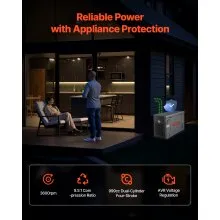 VEVOR Standby Generator, Dual Fuel Whole Home Generator, LPG 22Kw Max Power & Natural Gas 20Kw Max Power, Whole House Power Backup For Home Backup, Camping, AVR Voltage Regulation, LCD Display