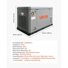 VEVOR Standby Generator, Dual Fuel Whole Home Generator, LPG 22Kw Max Power & Natural Gas 20Kw Max Power, Whole House Power Backup For Home Backup, Camping, AVR Voltage Regulation, LCD Display