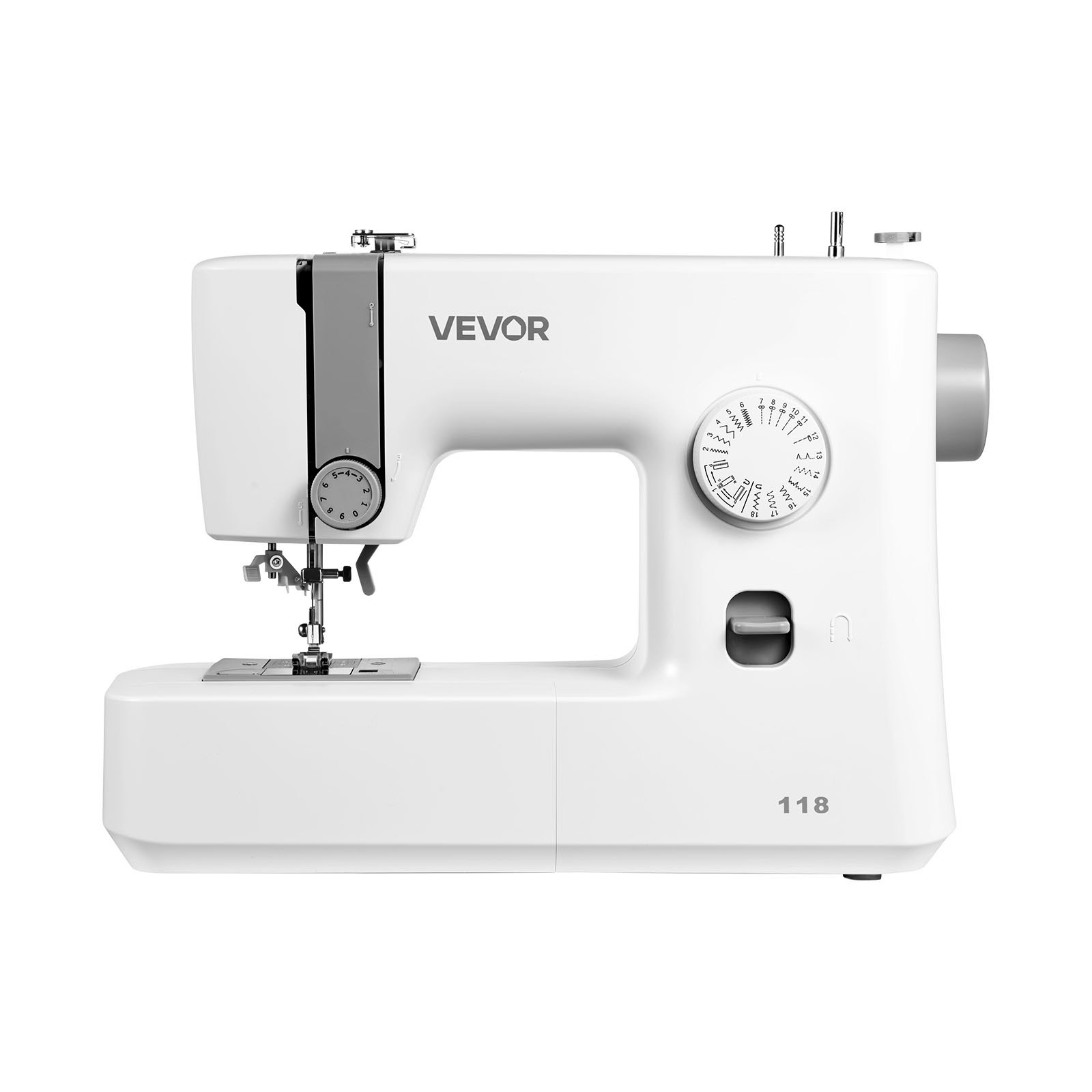 VEVOR Sewing Machine, 18 Stitch Applications, with LED Light and Foot Pedal, Simple Dial Control, Interior Metal Frame, Lightweight and Portable Beginner Sewing Machine for Adults Crafts and Mending