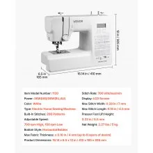 VEVOR Computerized Sewing Machine Digital Sewing Machine 200 Stitch Applications