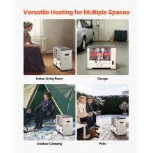 VEVOR 10000 BTU Indoor & Outdoor Kerosene Heater, Portable Space Heater with Auto Shut-Off & Adjustable Flame & Tip-Over, for Home, Garage, Basement, Camping, Workshop and Emergency,Black