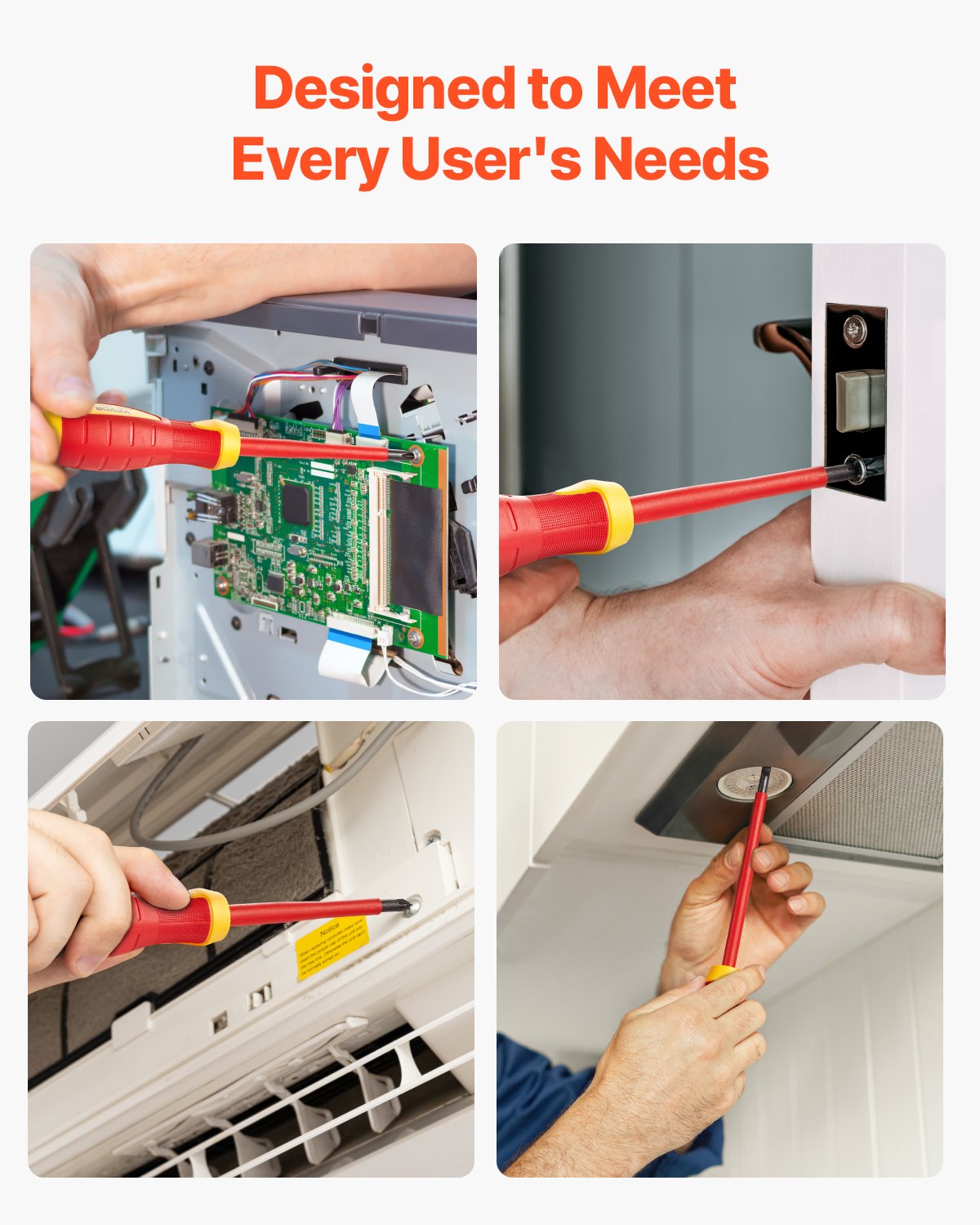 VEVOR Insulated Screwdriver Set, 11-Piece Professional Electrical Screwdriver Set, Insulated Electrician Tool Set with Magnetic Phillips Slotted Pozi Tips, Voltage Tester, for Electrician Repairs