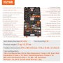 VEVOR Tool Kit, 216 Piece General Household Hand Tool Set, Home Repairing Tool Kit with Portable Tool Storage Case, High-Quality Steel, for Home Maintenance, DIY Projects, and Automotive Repair