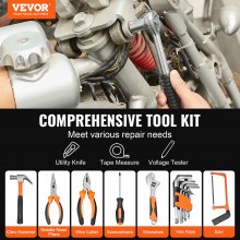 VEVOR Tool Kit, 216 Piece General Household Hand Tool Set, Home Repairing Tool Kit with Portable Tool Storage Case, High-Quality Steel, for Home Maintenance, DIY Projects, and Automotive Repair