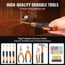 VEVOR Tool Kit, 146 Piece General Household Hand Tool Set, with Electric Drill and Portable Tool Storage Case, High-Quality Steel, for Home Maintenance, DIY Projects, and Automotive Repair
