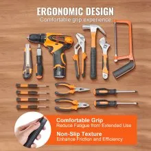 VEVOR Tool Kit, 146 Piece General Household Hand Tool Set, with Electric Drill and Portable Tool Storage Case, High-Quality Steel, for Home Maintenance, DIY Projects, and Automotive Repair