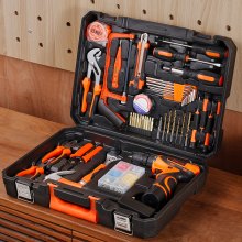 VEVOR Tool Kit, 146 Piece General Household Hand Tool Set, with Electric Drill and Portable Tool Storage Case, High-Quality Steel, for Home Maintenance, DIY Projects, and Automotive Repair