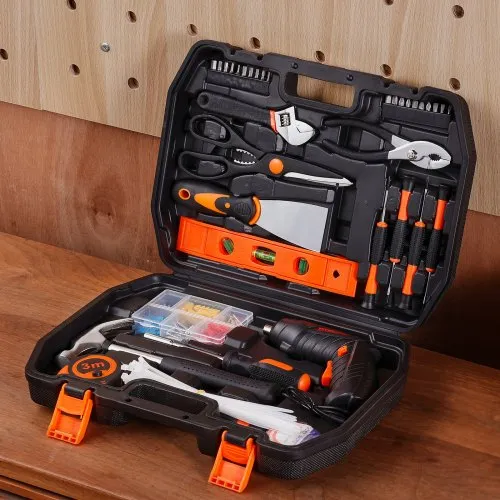 KITLUCK 138-Piece Home Tool Kit - Complete Household Tool Set With Portable Toolbox