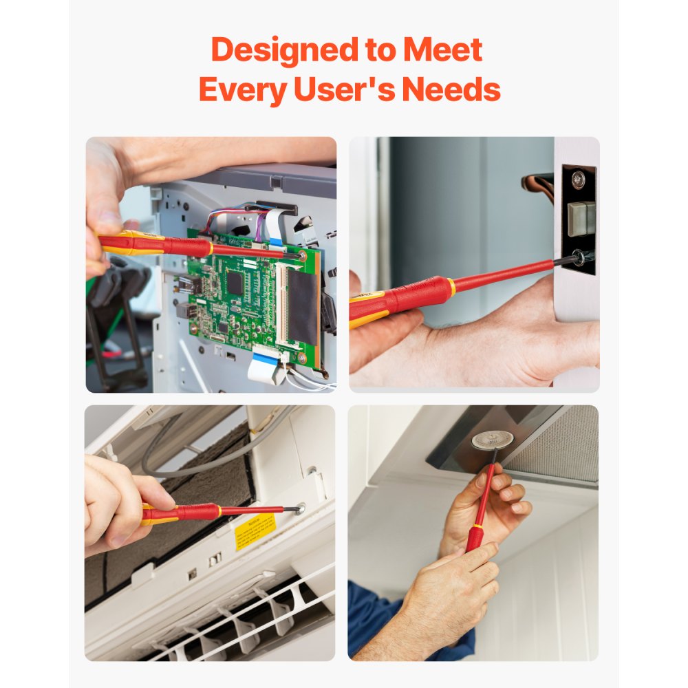 VEVOR Insulated Screwdriver Set, 6-Piece Professional Electrical Screwdriver Set, 1000V Insulated Electrician Tool Set, with Magnetic Phillips Slotted Tips, 360-Degree Rotating Screwdriver and Bag