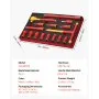 VEVOR Insulated Socket Set, 16-Piece Insulated Wrench Tool Set, 1000V Insulated Socket Tool, with Insulated Sockets, Insulated T-Handle Wrench, Drive Rachet, Extensions, for Electricians Home Repair