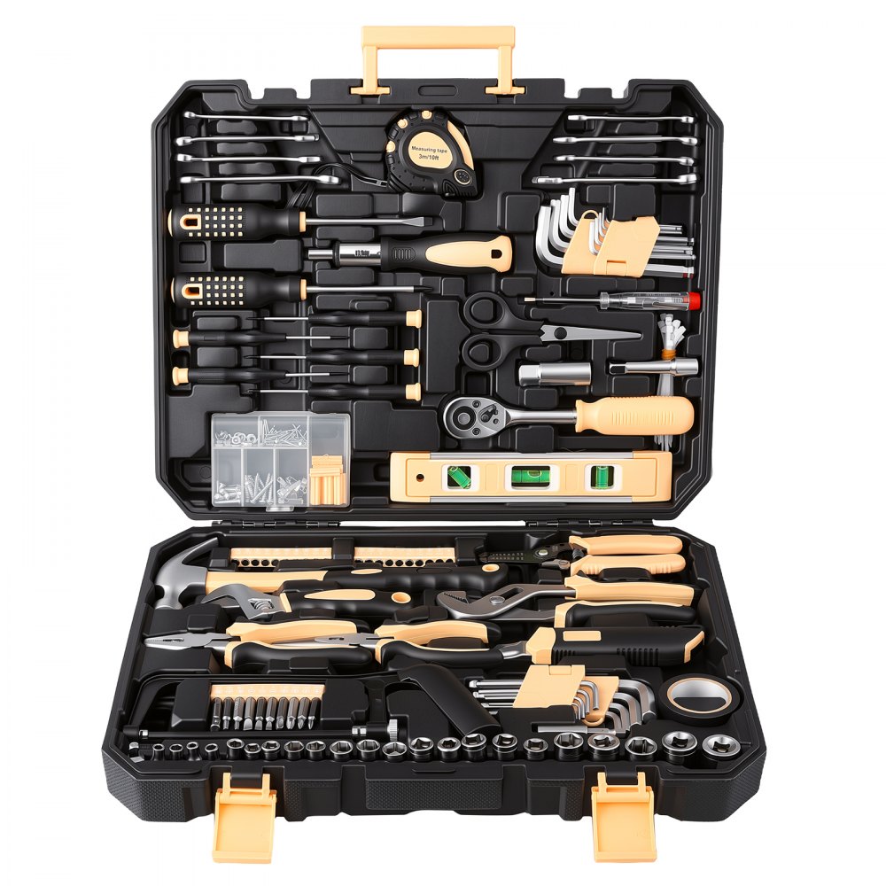 VEVOR Tool Kit 245-Piece General Household Tool Kit for Home Maintenance, For Everyday House Repairs and DIY Projects, with Portable Storage Case, High-Quality Steel, with Hammer, Wrench, Pliers