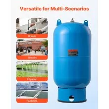 VEVOR 34-Gallon Vertical Well Pressure Tank, Pre-Charged Pressurized Water Tank for Well Pumps, Heavy-Duty Carbon Steel Water Storage Container for Home, School, Farm & Irrigation Systems