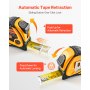 VEVOR Tape Measure 25 ft Length, Measuring Tape with Retractable, Imperial and Metric ft/m Dual-Scale & ABS Case & Easy Read Steel Measurement Tool, for Outdoor,Decoration