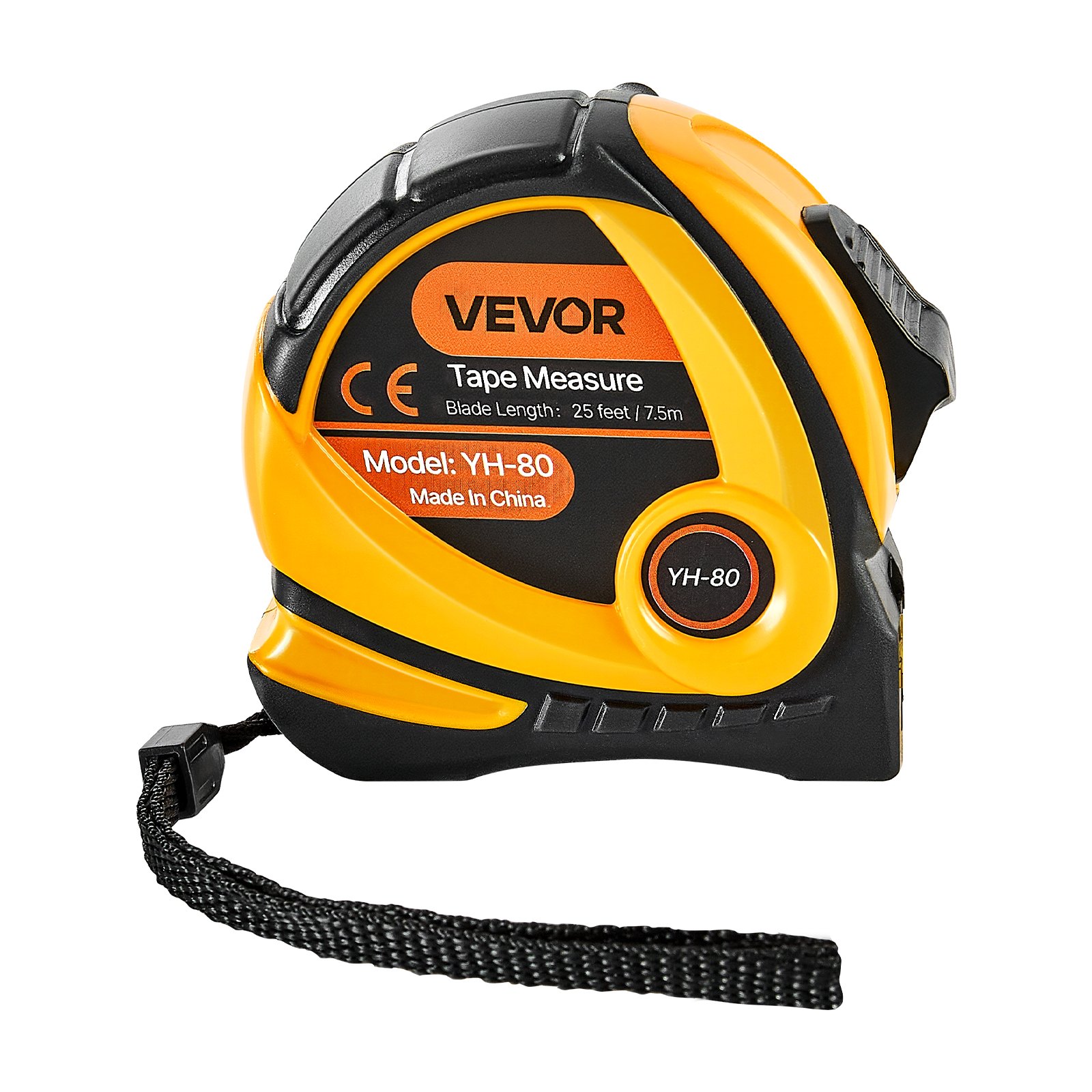 VEVOR Tape Measure 25 ft Length, Measuring Tape with Retractable, Imperial and Metric ft/m Dual-Scale & ABS Case & Easy Read Steel Measurement Tool, for Outdoor,Decoration