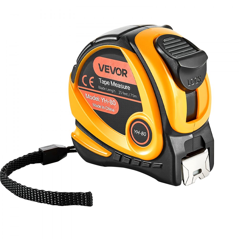 VEVOR 2 Packs Tape Measure 7620 mm Length, Measuring Tape with Retractable, One-Touch Lock, Imperial and Metric ft/m Dual-Scale & ABS Case & Easy Read Steel Measurement Tool,for Outdoor,Decoration