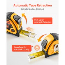 2 Packs Tape Measure 25ft Retractable Imperial Metric for Outdoor Decoration