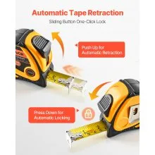 2 Packs Tape Measure 25ft Retractable Imperial Metric for Outdoor Decoration