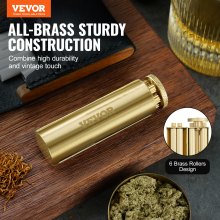 VEVOR Cigarette Rolling Machine Solid Brass Tobacco Roller Fits Up to 70mm Paper