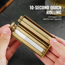 VEVOR Cigarette Rolling Machine Solid Brass Tobacco Roller Fits Up to 70mm Paper