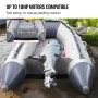 VEVOR Inflatable Dinghy Boat, 4-Person Transom Sport Tender Boat, with Marine Wood Floor and Adjustable Aluminum Bench, 1000 lbs Inflatable Fishing Boat Raft, Aluminum Oars, Air Pump, and Carry Bag