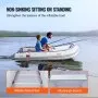 VEVOR Inflatable Dinghy Boat, 6-Person Transom Sport Tender Boat, with Marine Wood Floor and Adjustable Aluminum Bench, 1500 lbs Inflatable Fishing Boat Raft, Aluminum Oars, Air Pump, and Carry Bag