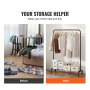 VEVOR Clothes Rack, Heavy Duty Clothing Garment Rack with Hanging Rod and Bottom Storage Area, Clothing Rack for Bedroom Guest Room