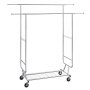 VEVOR Heavy Duty Clothes Rack, Double Hanging Rod Clothing Garment Rack for Hanging Clothes, Adjustable Height and Extendable Length Clothing Rack with Bottom Storage Area, 600 lbs Load Capacity