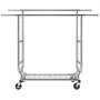 VEVOR Heavy Duty Clothes Rack, Double Hanging Rod Clothing Garment Rack for Hanging Clothes, Adjustable Height and Extendable Length Clothing Rack with Bottom Storage Area, 272 KG Load Capacity