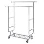 VEVOR Heavy Duty Clothes Rack, Double Hanging Rod Clothing Garment Rack for Hanging Clothes, Adjustable Height and Extendable Length Clothing Rack with Bottom Storage Area, 272 KG Load Capacity