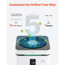 3139 ft²/h Air Purifier H13 HEPA Smart Air Purifier for Home & Office