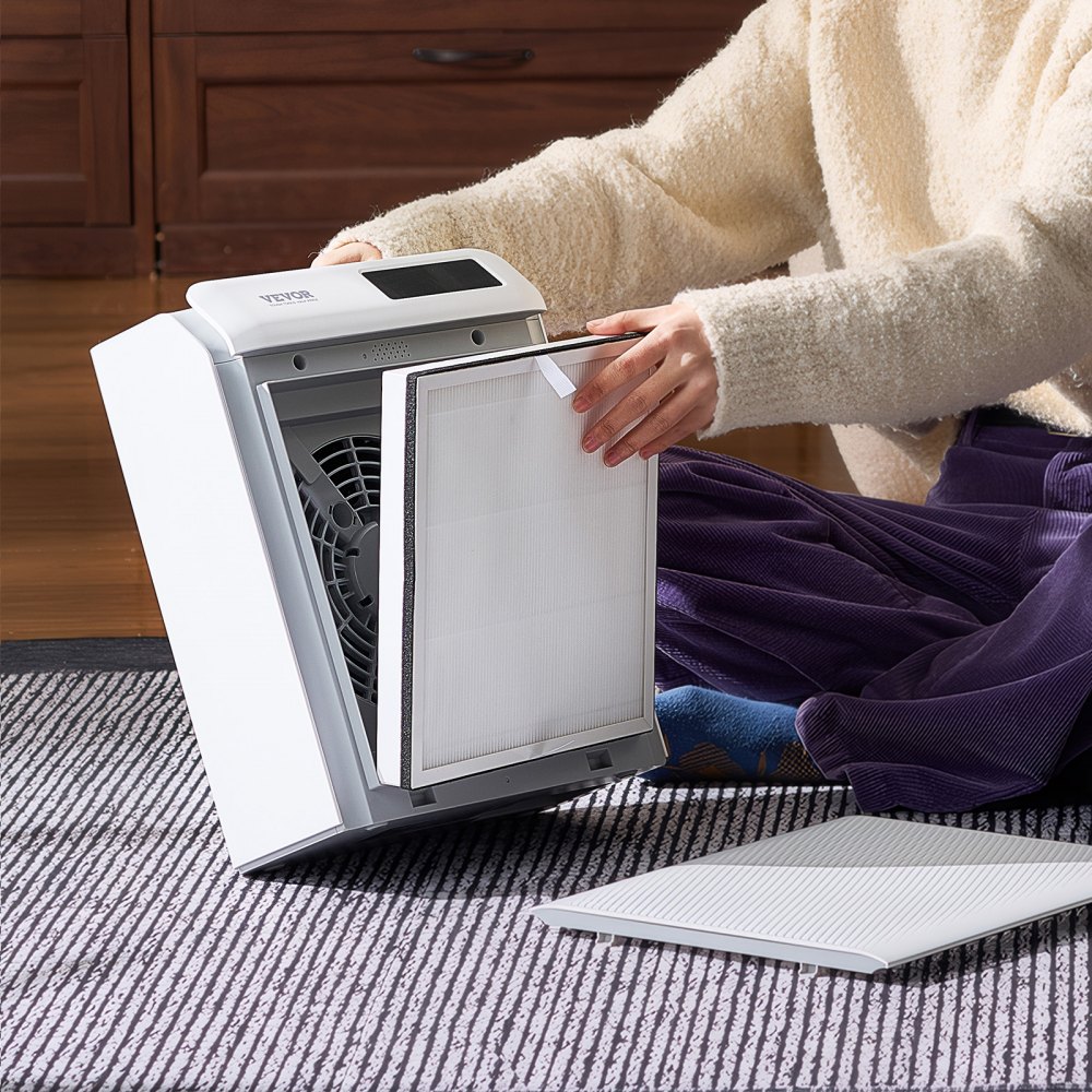 VEVOR Air Purifier Replacement Filter, H13, 2-in-1 Compact & Lightweight Replacement Filter with Non-Woven Fabric, Easy-to-Install Purifier Filter with Activated Carbon, Fit for Square Purifier