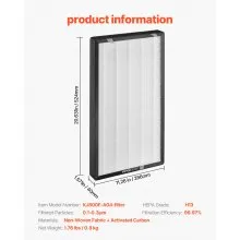 Filtro de repuesto para purificador de aire 2 en 1, filtro H13 con tela no tejida