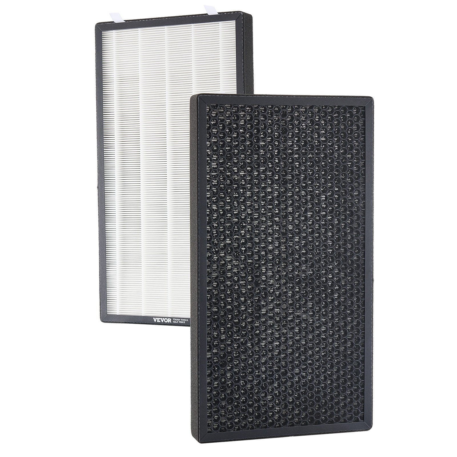 VEVOR Air Purifier Replacement Filter, H13, 2-in-1 Compact & Lightweight Replacement Filter with Non-Woven Fabric, Easy-to-Install Purifier Filter with Activated Carbon, Fit for Square Purifier